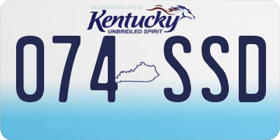 KY license plate 074SSD