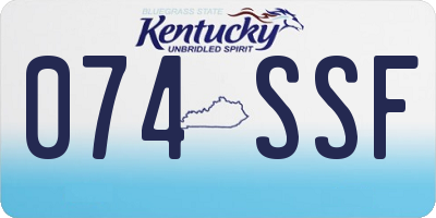 KY license plate 074SSF