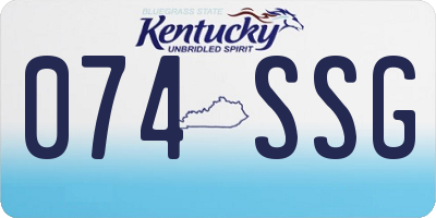 KY license plate 074SSG