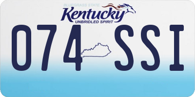 KY license plate 074SSI