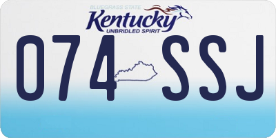 KY license plate 074SSJ