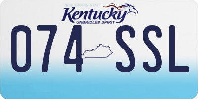 KY license plate 074SSL
