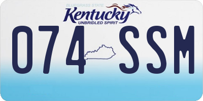 KY license plate 074SSM