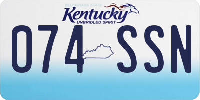 KY license plate 074SSN