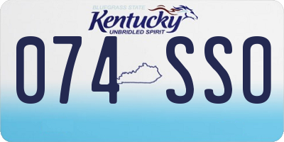 KY license plate 074SSO