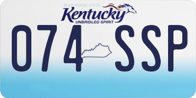 KY license plate 074SSP