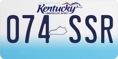 KY license plate 074SSR