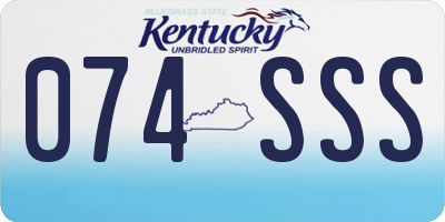 KY license plate 074SSS