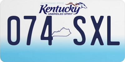 KY license plate 074SXL