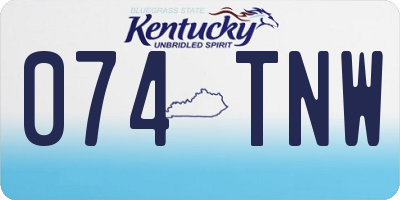 KY license plate 074TNW