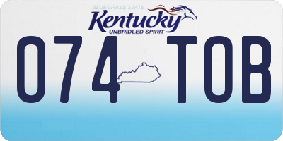 KY license plate 074TOB
