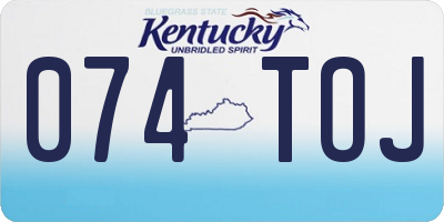 KY license plate 074TOJ