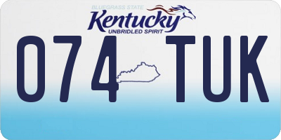 KY license plate 074TUK