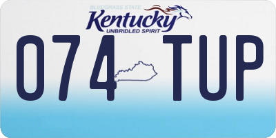 KY license plate 074TUP