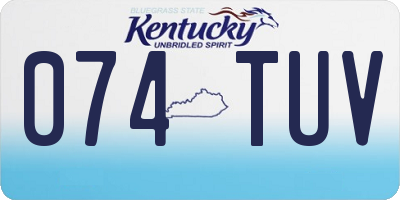 KY license plate 074TUV