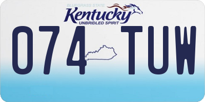 KY license plate 074TUW