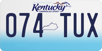 KY license plate 074TUX