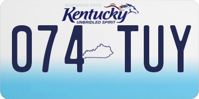 KY license plate 074TUY