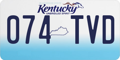 KY license plate 074TVD