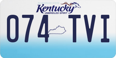KY license plate 074TVI