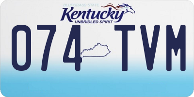 KY license plate 074TVM