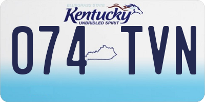 KY license plate 074TVN
