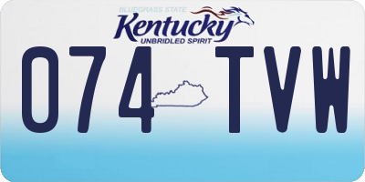 KY license plate 074TVW