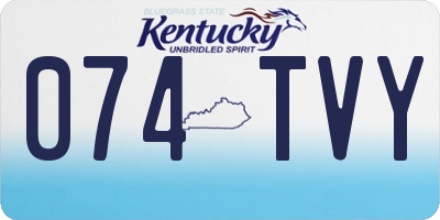 KY license plate 074TVY