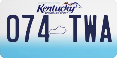 KY license plate 074TWA