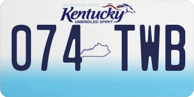 KY license plate 074TWB