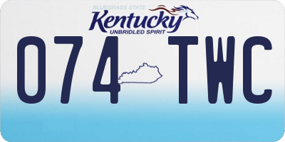 KY license plate 074TWC