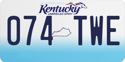 KY license plate 074TWE