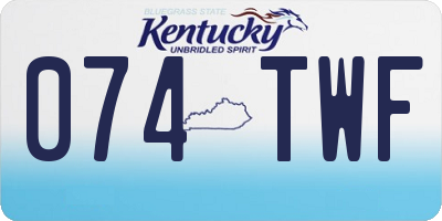 KY license plate 074TWF