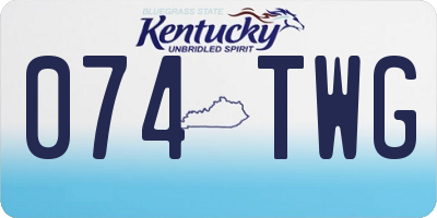 KY license plate 074TWG