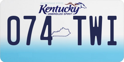 KY license plate 074TWI
