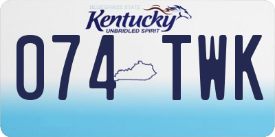 KY license plate 074TWK