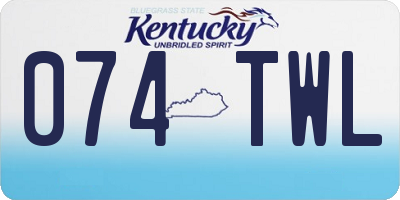 KY license plate 074TWL