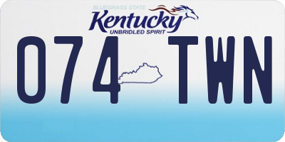 KY license plate 074TWN