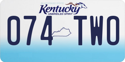 KY license plate 074TWO