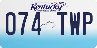 KY license plate 074TWP