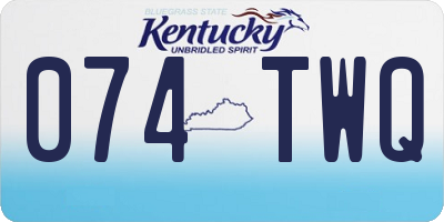 KY license plate 074TWQ