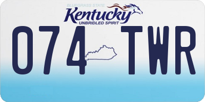 KY license plate 074TWR