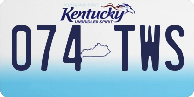 KY license plate 074TWS