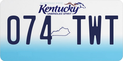 KY license plate 074TWT