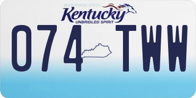 KY license plate 074TWW