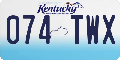 KY license plate 074TWX