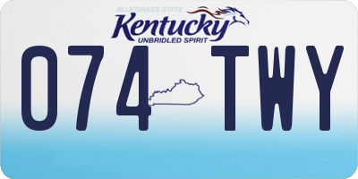 KY license plate 074TWY