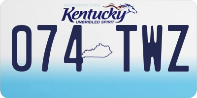 KY license plate 074TWZ