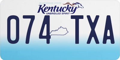 KY license plate 074TXA