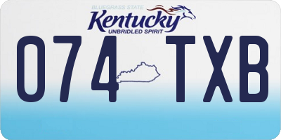 KY license plate 074TXB